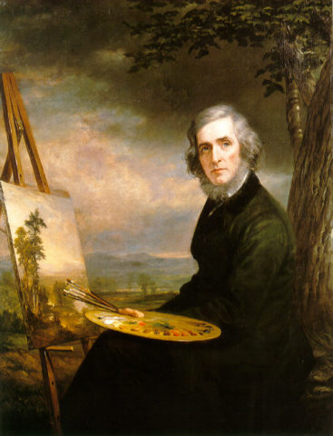 Portrait of Asher B. Durand (painting in Franconia Notch, 1855) by Daniel Huntington