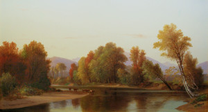 North Conway Intervale from the Saco River in Autumn by Benjamin Champney