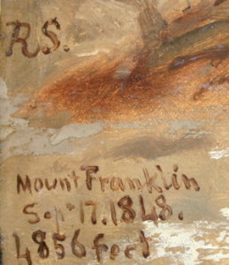 RS. / Mount Franklin / Sep+ 17.1848. / 1,856 feet